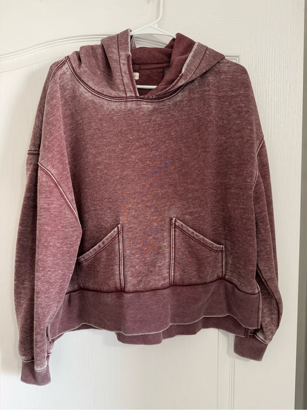 Buckle Maroon-Washed Hooded Pullover